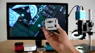 1080P VGA Full HD Industrial Microscope Camera SD Video Recorder + 100X Zoom C MOUNT Lens 40 LED Lig