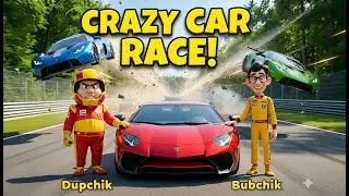 Car racing Cartoon for kids🚗|Dubchik Bubchik crazy race