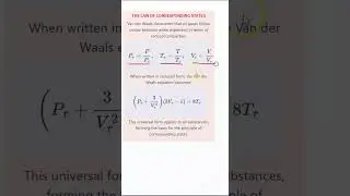The Law of Corresponding States #thermodynamics #CorrespondingStates #Thermodynamics #RealGases