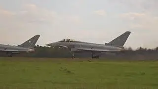 ILA 2018 Simulierter Eurofighter Alarmstart der Bundeswehr