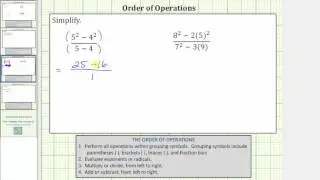Ex 2: Simplify an Expression in Fraction form (Order of Operations)