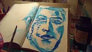 Eu ~ Fazendo retrato do ator John Lone 17/09/2025 pintando painting paint pintar pintura arte art