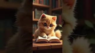 Little Bookworm: The Fluffy Scottish Fold Reader 📚✨ #youtubeshorts  #cat  #cute #love #shortvideo