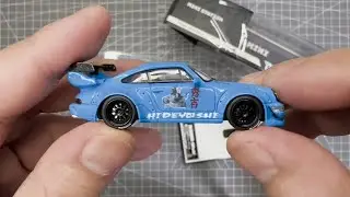 Unboxing Mini Station 1:64 Porsche 911 (964) RWB Hideyoshi Blue with Akira Nakai Figure