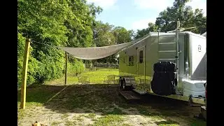 E28 Keeping Trailer Cooler With A Sun Shade - Travel Trailer Conversion – Just Keep On Moving