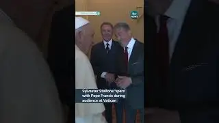Sylvester Stallone &lsquo;spars&rsquo; with Pope Francis #itvnews