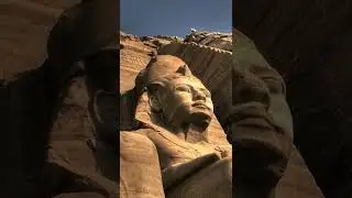 Ramses II honoring his wife Nefertari with an immortal phrase on the facade of the temple Abu Simbel