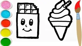 How to draw dairy milk and ice cream cone step by step||Easy Drawing For Beginners