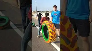 MrBeast&rsquo;s Heavy Tyre Workout Challenge! 💪#MrBeastChallenge#HeavyTyreWorkout