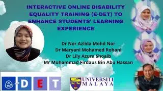 i-InTeLEC: Online Disability Equality Training (e-DET) for dental students