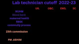 UP NHM 17000+ // Lab technician cutoff 2022-23// NHM LT Cutoff// NHM LT all programs cutoff marks //