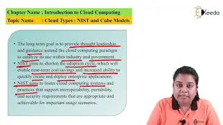 NIST and Cube Methods - Introduction to Cloud Computing - Cloud Computing and Services