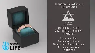 Highgod Rose Gold & Diamond Fang Grillz Tops for Second Life: Luxury Virtual Jewelry