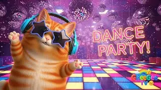Funny Cat Dance Party! 🐱🎧 Instrumental Dance Song for Kids | Brain Break