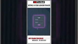HTML & CSS Attractive animated login page ♥️ || #shorts #trending #viral #it_in_hindi
