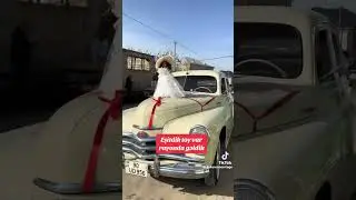 Quba Toyu. 1 ci n&uuml;gədi. Retro maşınlarla Toy. Moskvi&ccedil;. Pobeda. Retro car.