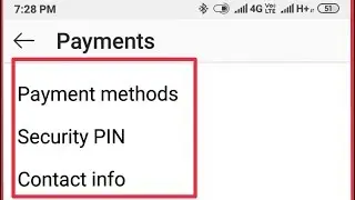 Instagram Set Payment methods Security PIN Contact info