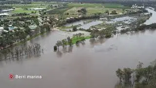 Aerial view of Riverland floods