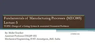Lecture-5 I Gating System I Gating Ratio