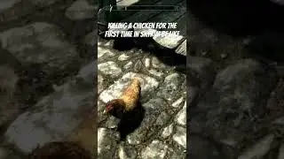 Killing a Chicken for the First Time in Skyrim be like.. #shorts #skyrim #chicken #gaming #memes