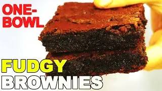 No-Frill Fudgy Brownies, One-Bowl Recipe!