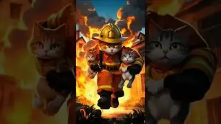 Salute To The Heroic Firefighters #shorts #ai #aicat #viral