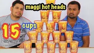 15 SPICY NOODLES || MAGGI HOT HEADS EATING CHALLENGE || SPICY NOODLES EATING