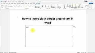 How to insert black border around text in word