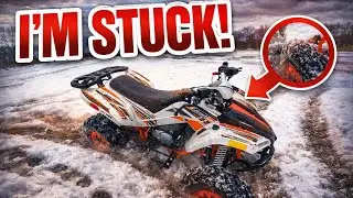 STUCK BAD 😬 ATV TRAPPED IN SNOW & SLUSH