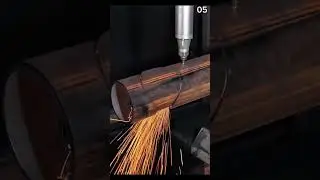 Laser sparks dance&mdash;pipe etched with precision fire
