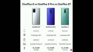 Oneplus 8 VS Oneplus 8 Pro VS Oneplus 8T||please comment your choice.....