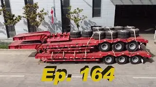 P164 Ready For Shipment Lowboy Semi Trailers Stacked 2 units For Africa Mauritania Market