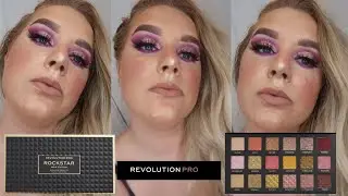 REVOLUTION PRO ROCKSTAR EYESHADOW PALETTE NOIR EDITION - TUTORIAL, SWATCHES, REVIEW | AMBER HOWE