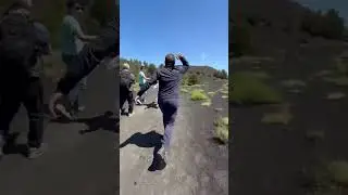 Terrified hikers run from Mount Etna eruption