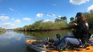 Kayaking fishing Indian river area for reds and tarpon.