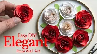 DIY Elegant Rose Wall Hanging | Easy Paper Craft for Stunning Home D&eacute;cor