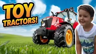 Kids Create Amazing Farm World with Toy Tractors 🚜