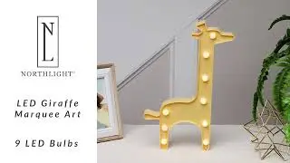 LED Lighted Giraffe Marquee Wall Art - 11.5