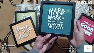 Set Of 4 Motivational Quotes Wall Decoration Photo Frame, Art Office Frames, With Glass front