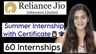 Reliance Jio Summer Internship 2024 🎓 | Internship for Freshers with Certificate 👩🏻&zwj;💻🧑🏻&zwj;🎓