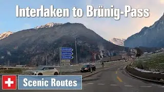 Sunset Winter Drive 🇨🇭 Interlaken to Br&uuml;nig-Pass (4K) - Scenic Routes Switzerland