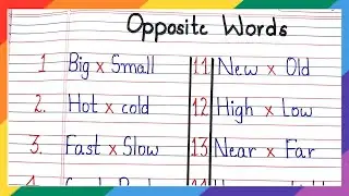 100 Opposite Words | Antonyms in English | Learn Opposite Words Easily | Vocabulary Words