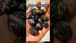 Paper beads made from popcorn paper bag 🍿#roundpaperbeads