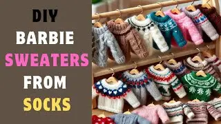 how to make barbie Sweaters from socks! #sweater #diybarbieclothes #diybarbie