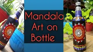 Easy Dot Mandala Bottle Art using only pen pencil toothpick| Mandala Art|Dot Painting |Glass Bottle