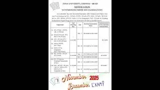 Anna University Odd Semester Examination 2025 Date Update &ndash; Key Dates & Details #engineering #shorts