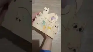 Деревянный 3D пазл кошки.