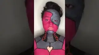 Mechanical love robot body art valentines robot makeup facepaint