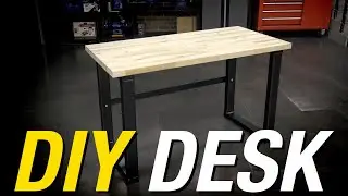 Why Buy a Desk When You Can Build One?! DIY Metal Frame & Butcher Block Desk - Eastwood