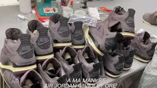 THE PRODUCTION PROCESS || REPLICA A MA MANI&Eacute;RE X AIR JORDAN 4 'VIOLET ORE' || MADE IN OG FACTORY